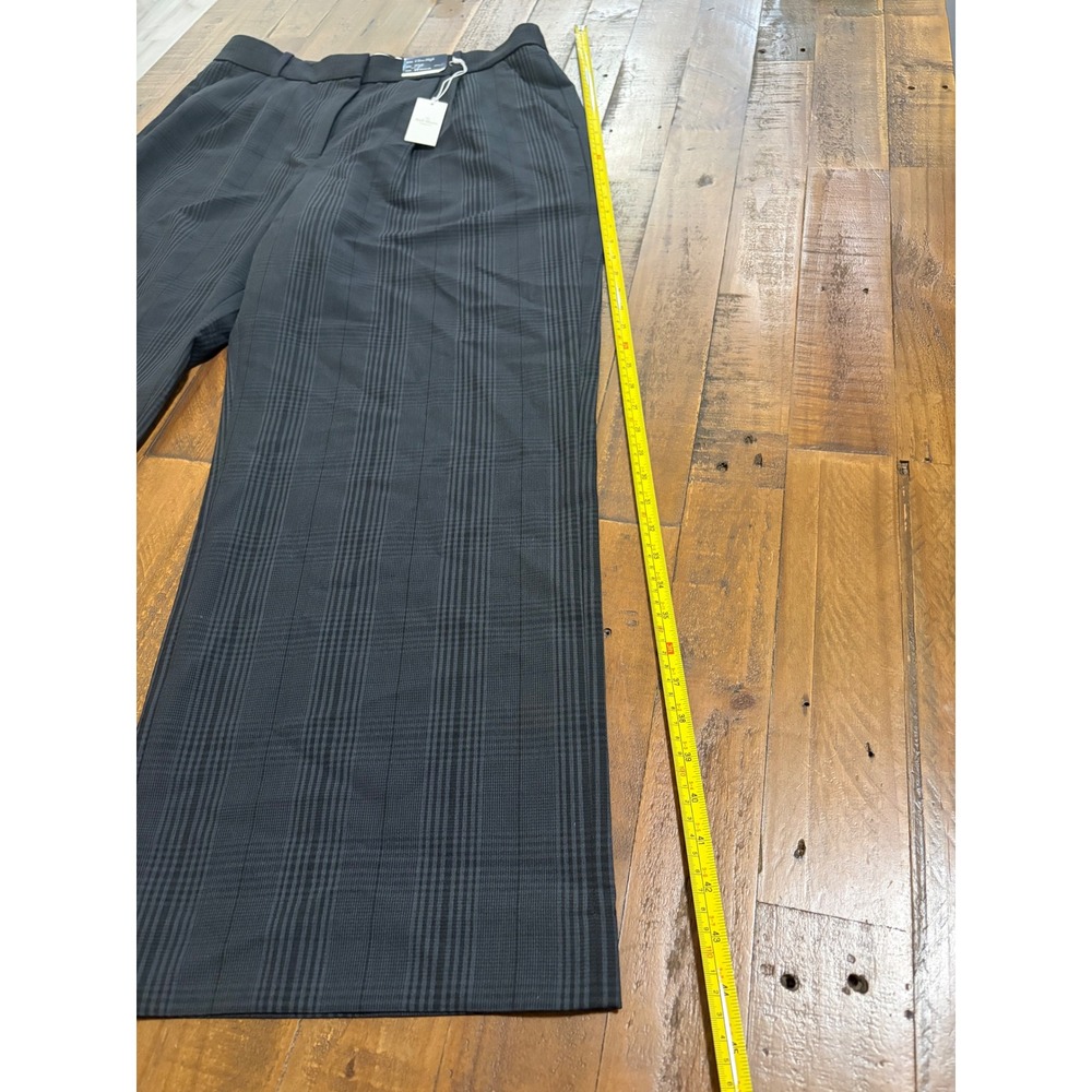 NWT Abercrombie & Fitch Sloane Tailored Pant Grey Plaid Ultra High Wide Leg 33 - Picture 6 of 11